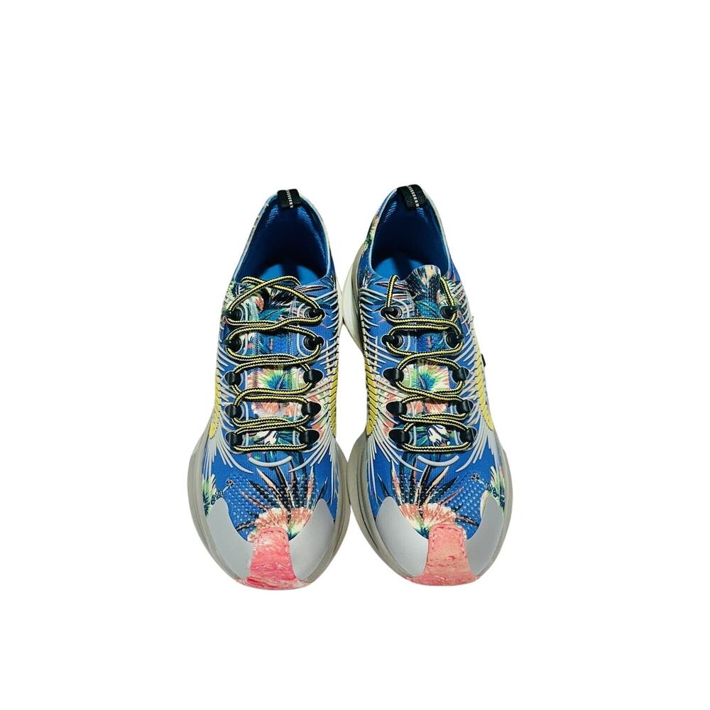 NIB Gucci Run Floral Print Knit Sneaker UK 10 US 10.5 Blue Multicolor Men